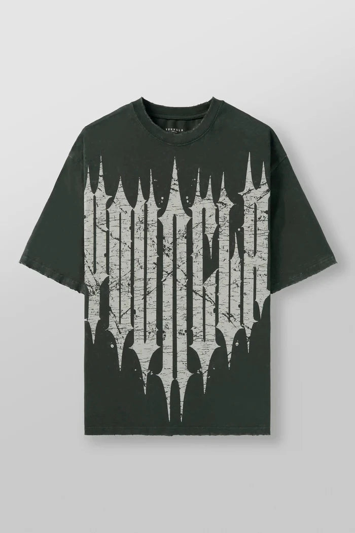 Stylish graphic t-shirt featuring bold logo design, perfect for casual wear or street style.